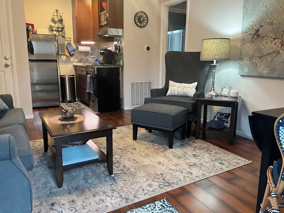 Living room and kitchen