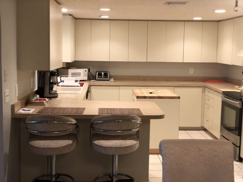 Kitchen with Bar seating.