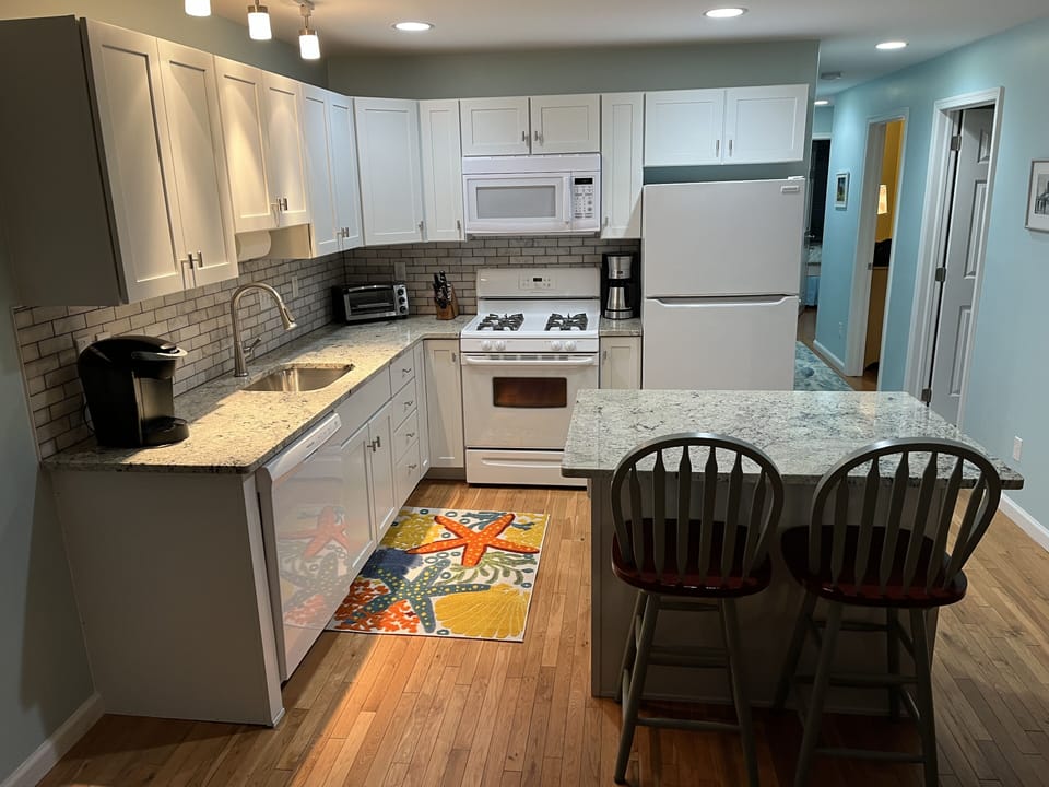 Kitchen just remodeled. Opens up to the living room.