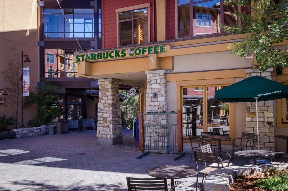 Grab your morning latte at Starbucks — conveniently located right in The Village just steps from your front door.