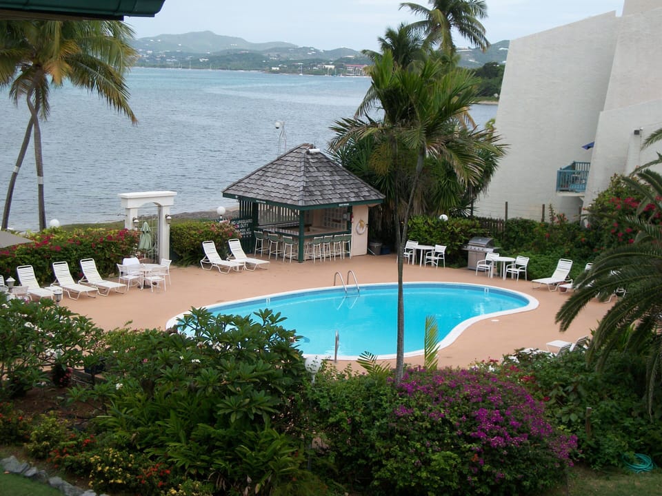Pool is right off the beach. 