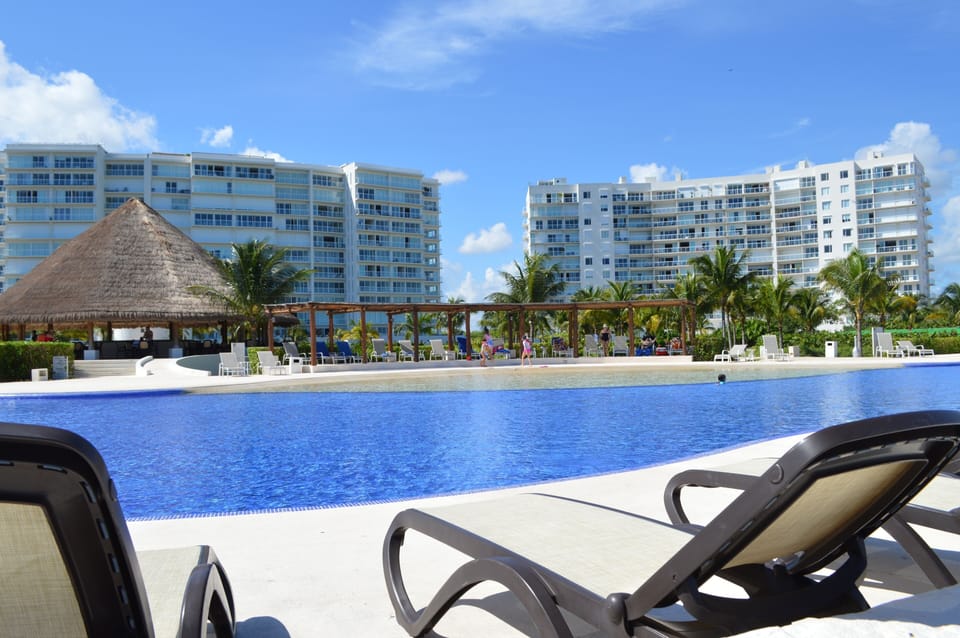 The pool area