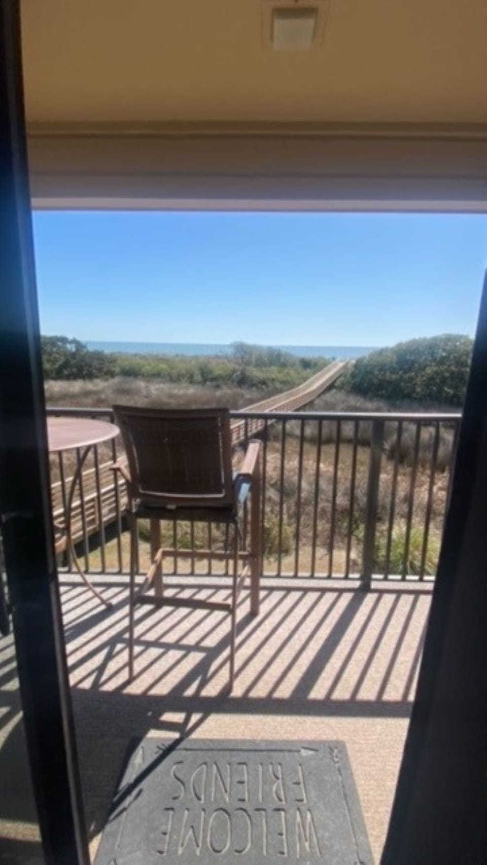 View out to the balcony
