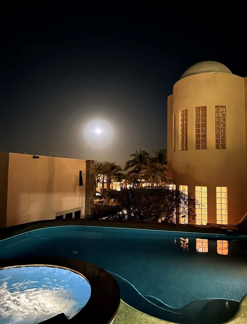 Private pool and hot tub