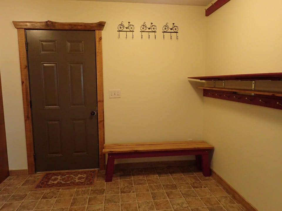 Mudroom between kitchen and garage Plenty of space to dry gear 