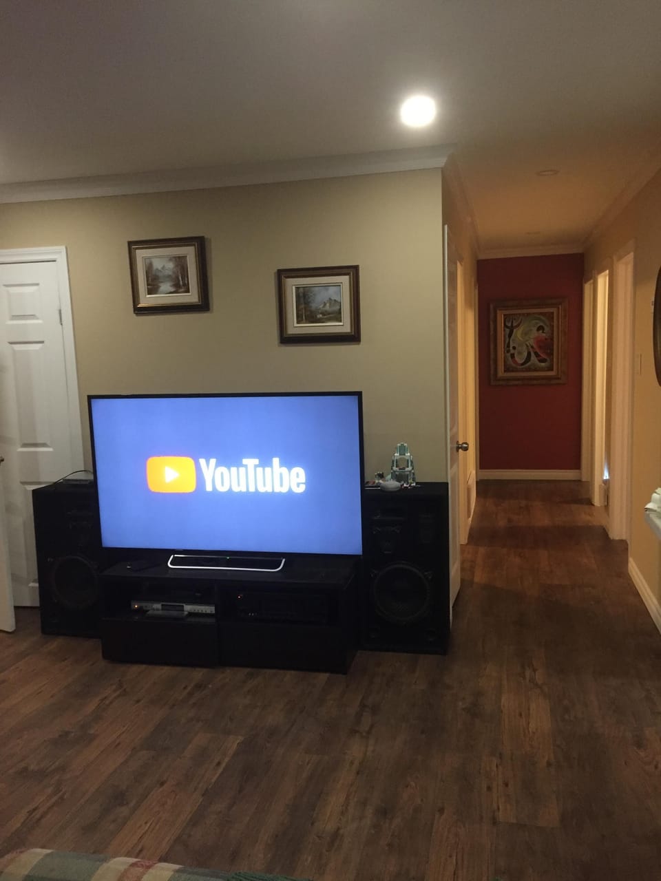Big screen smart TV in Living room