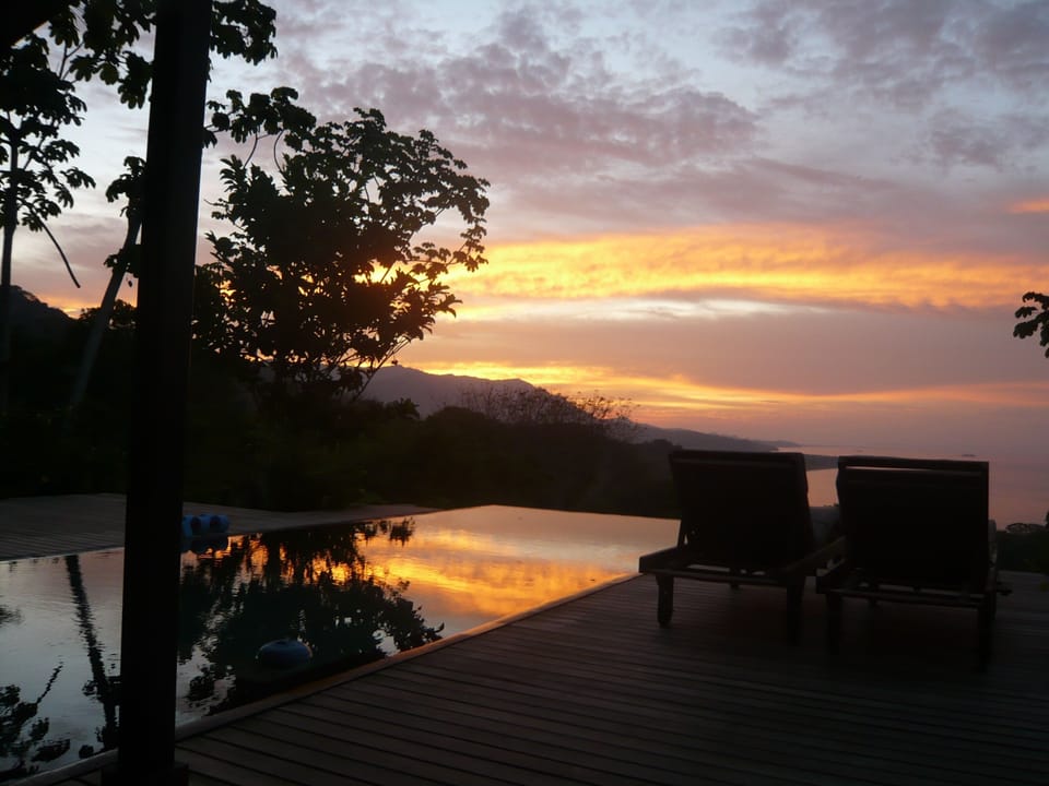 through magnificent sunsets..