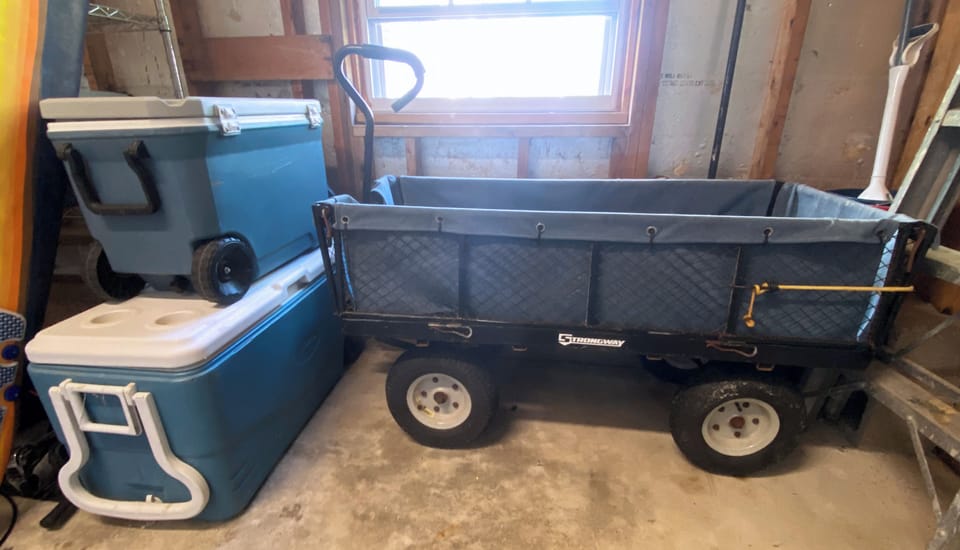 coolers and beach cart