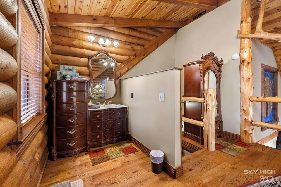Vanity area in loft bedroom.