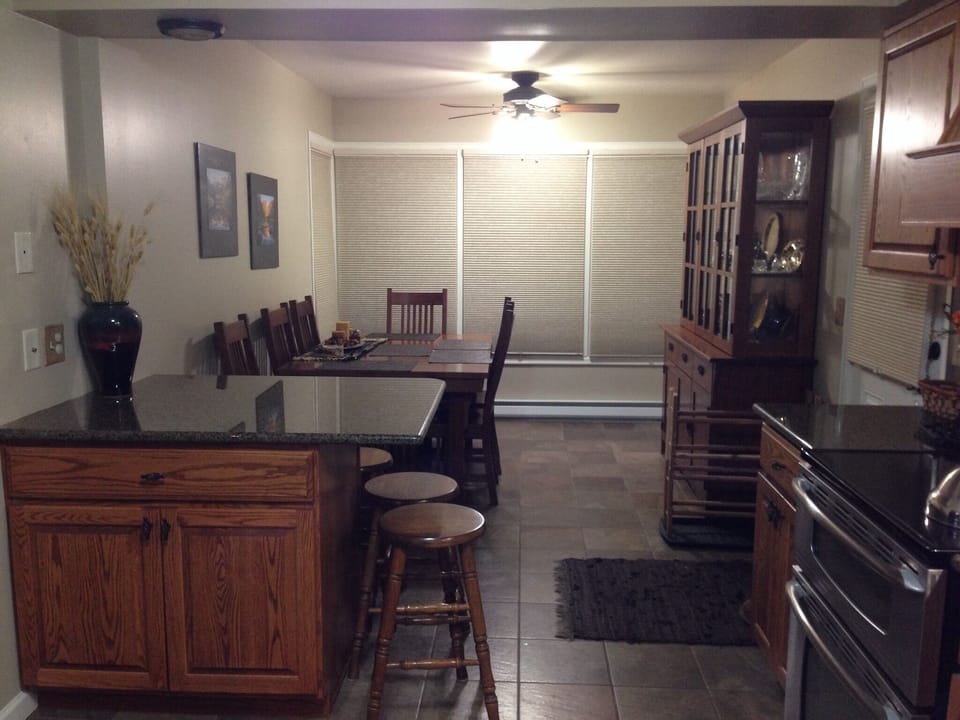 Dinning Room with views of yard, river, mountains, and wildlife