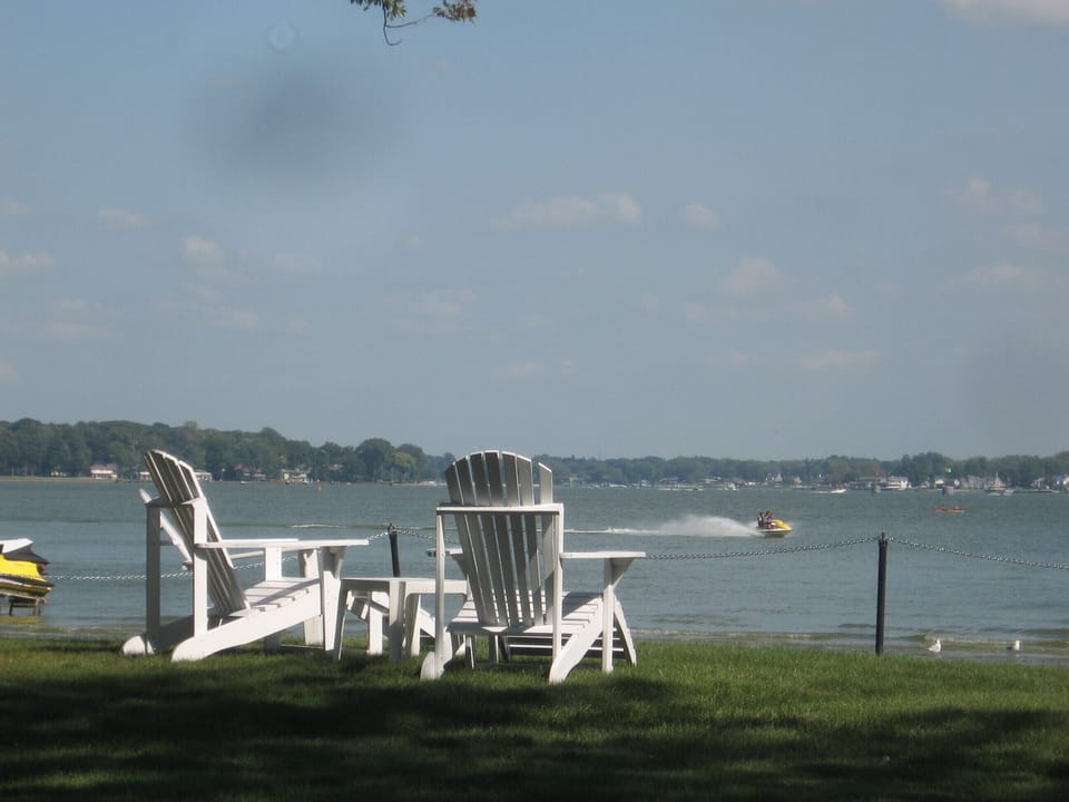 Panoramic view of Lake Macatawa