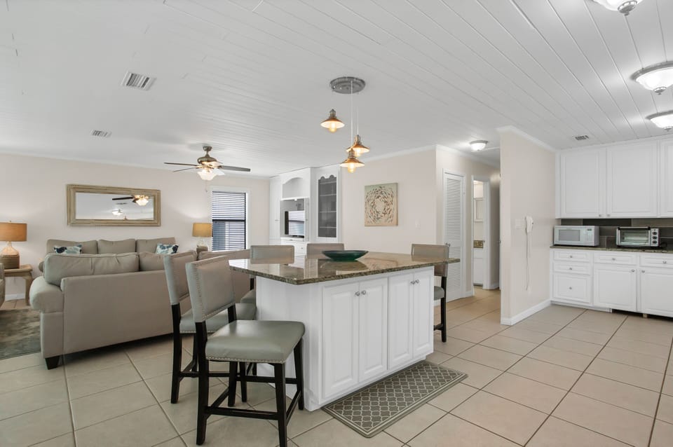 Kitchen Island into Living Area 