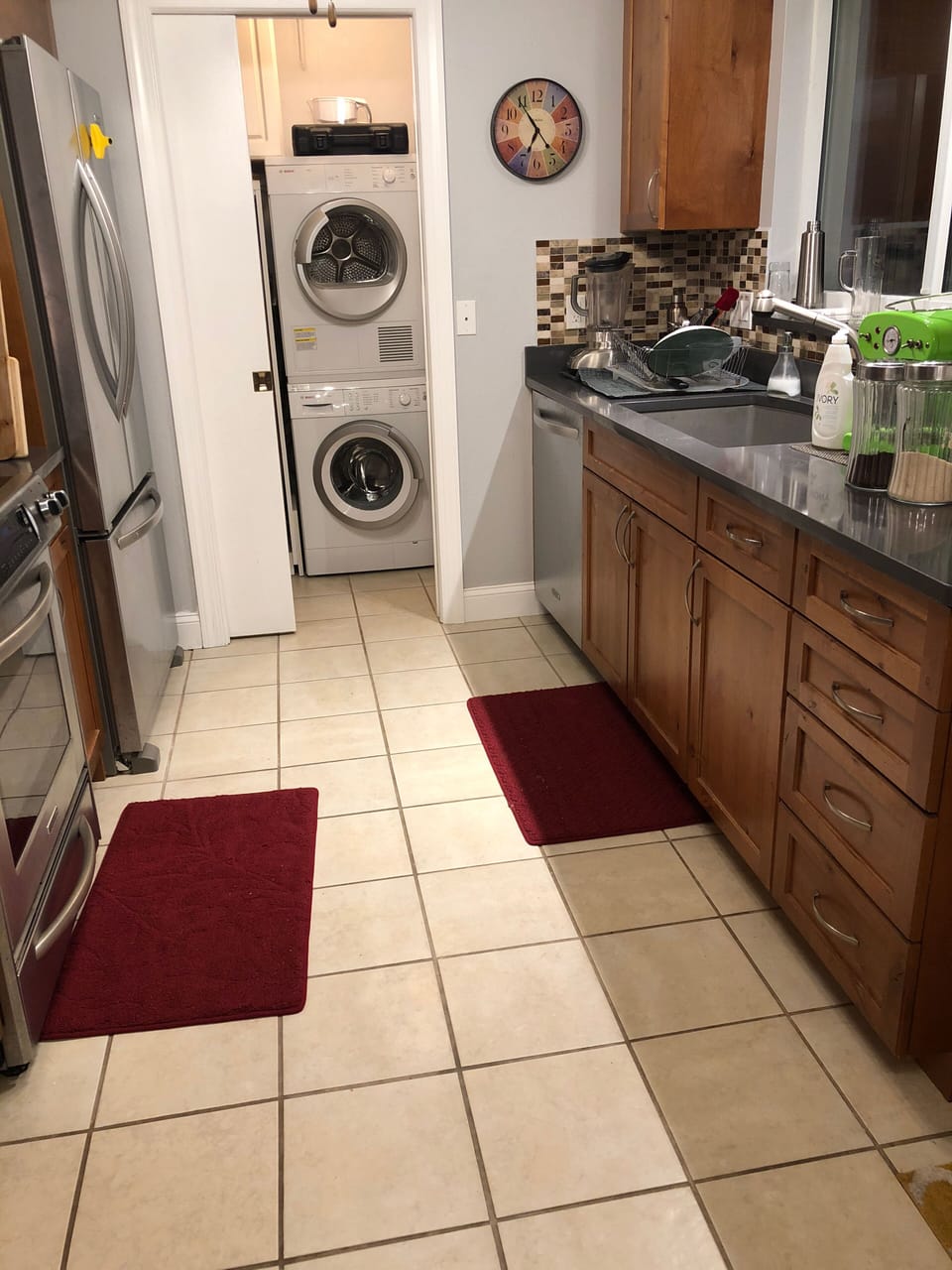 Laundry from kitchen