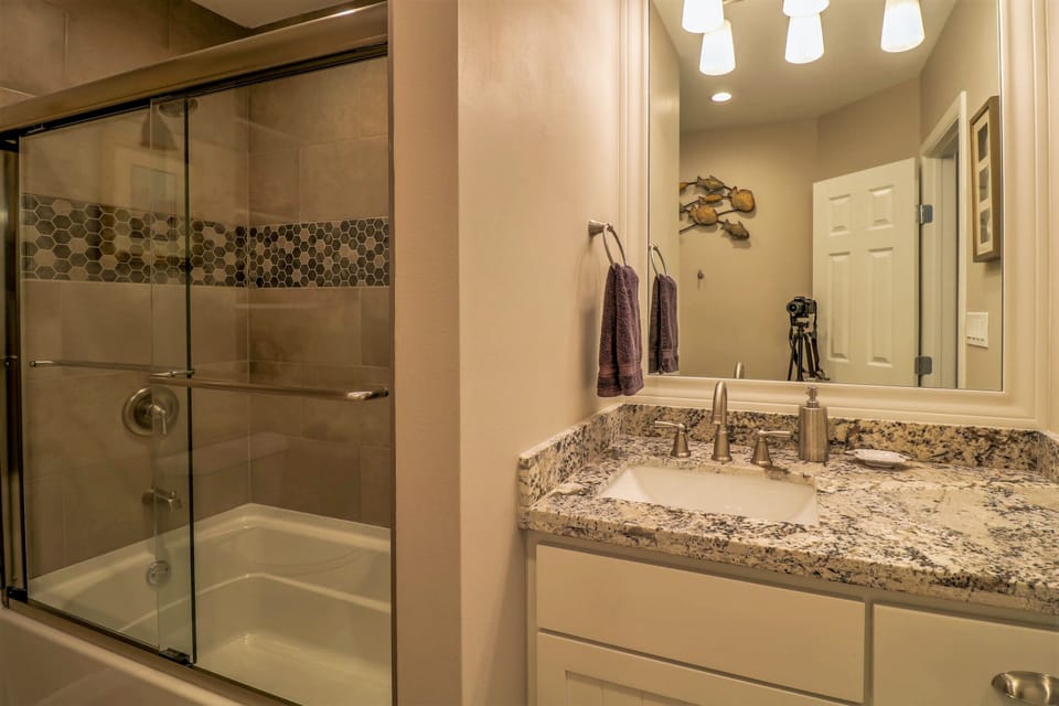 Remodeled downstairs bathroom. 