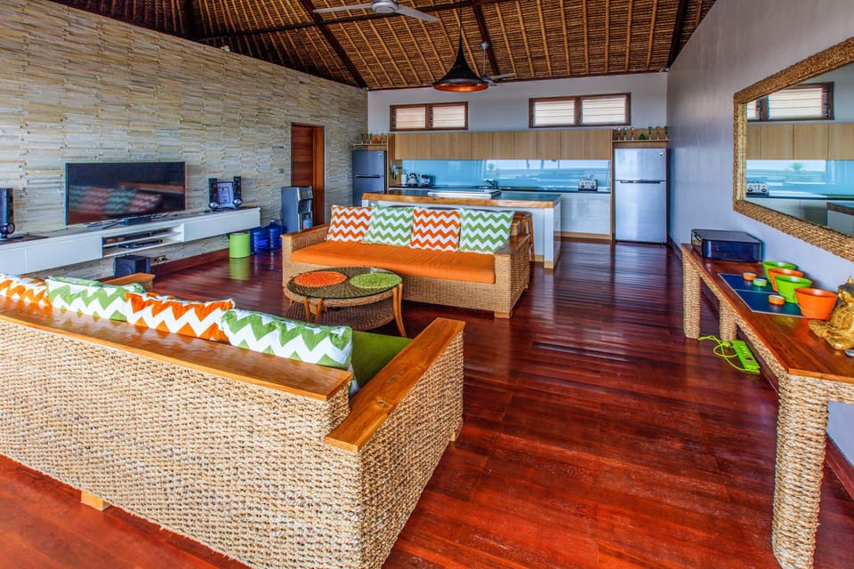 Deluxe Villa, 2 Bedrooms, Sea View | Living room | Flat-screen TV, DVD player