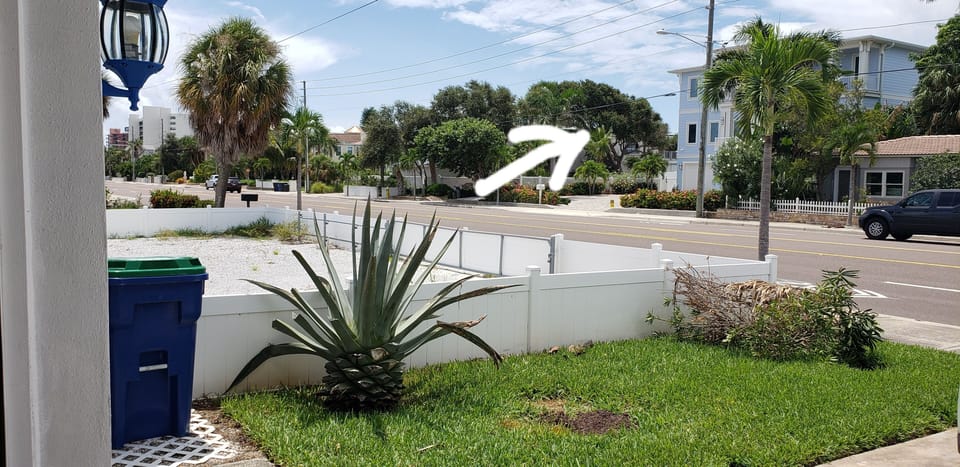 One minute walk from the house to the entrance to the Redington Beach