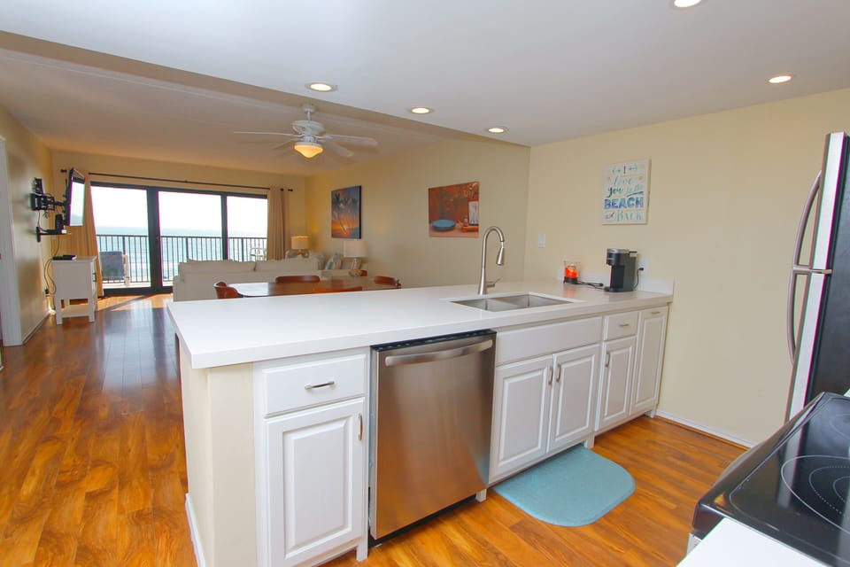 Fully Equipped Kitchen with a Great View of The Ocean