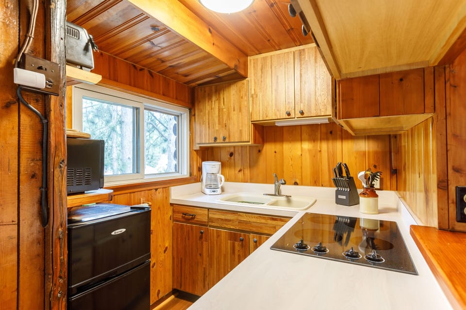 kitchen w/ all important coffee maker