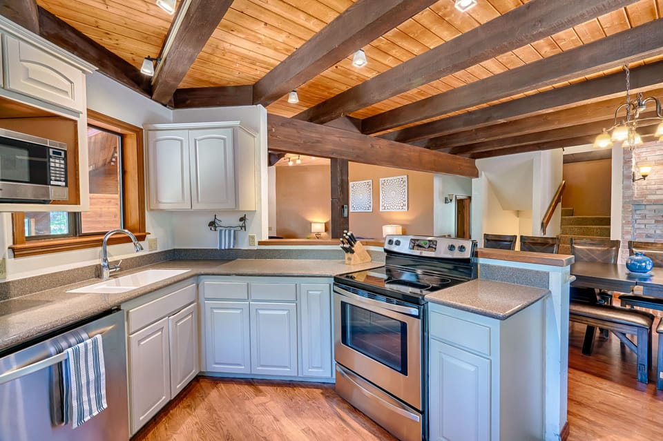 Easy access to the dining room and living room so the cooks don't miss any fun