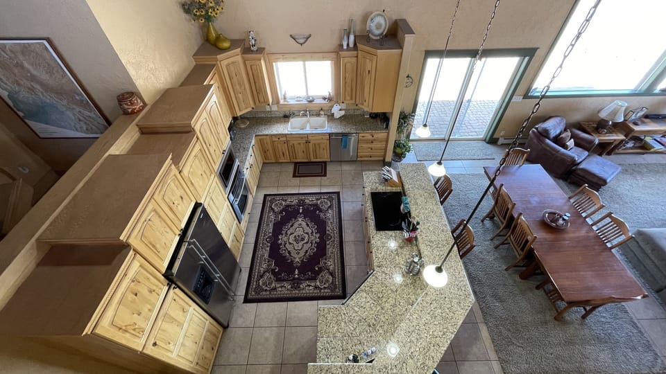 The kitchen from above.