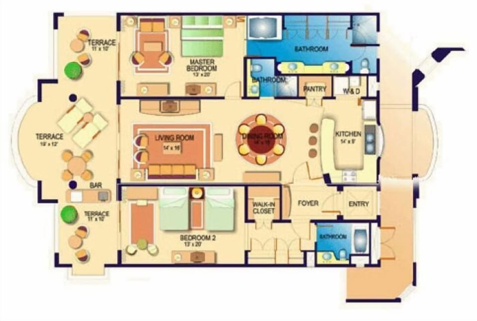 2 Bedroom Floorplan