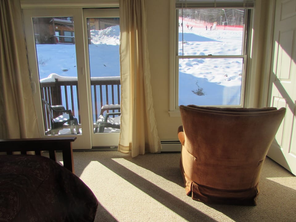 Watch skiers and ski races from the master bedroom. 