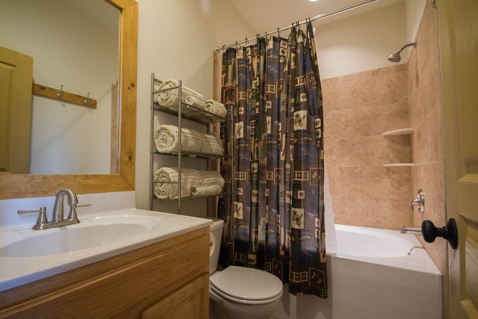 2nd bathroom with shower and tub