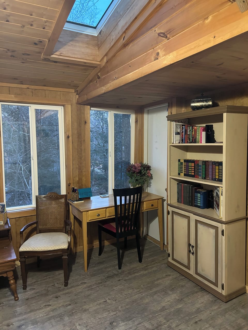 Desk added to sunroom