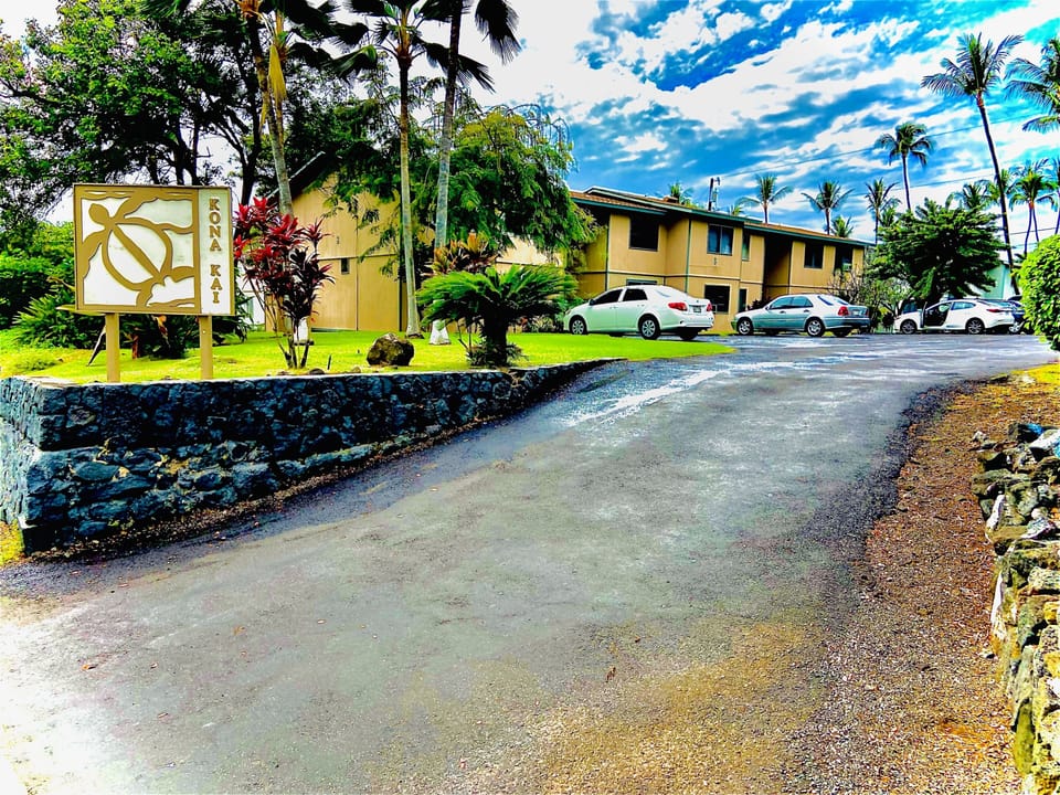 Welcome to paradise. The view of the property from Palani Road.