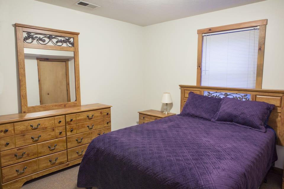 Identical bedroom on first and second floors.