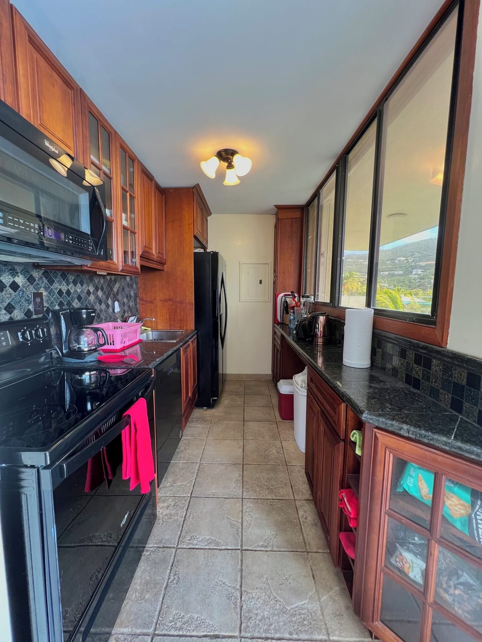 Fully stocked kitchen with new appliances 