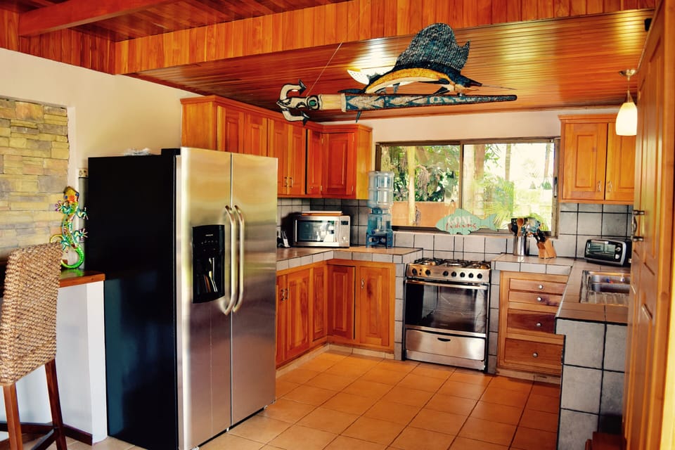 Stainless-steel kitchen provides all the amenities you need to cook any meal.