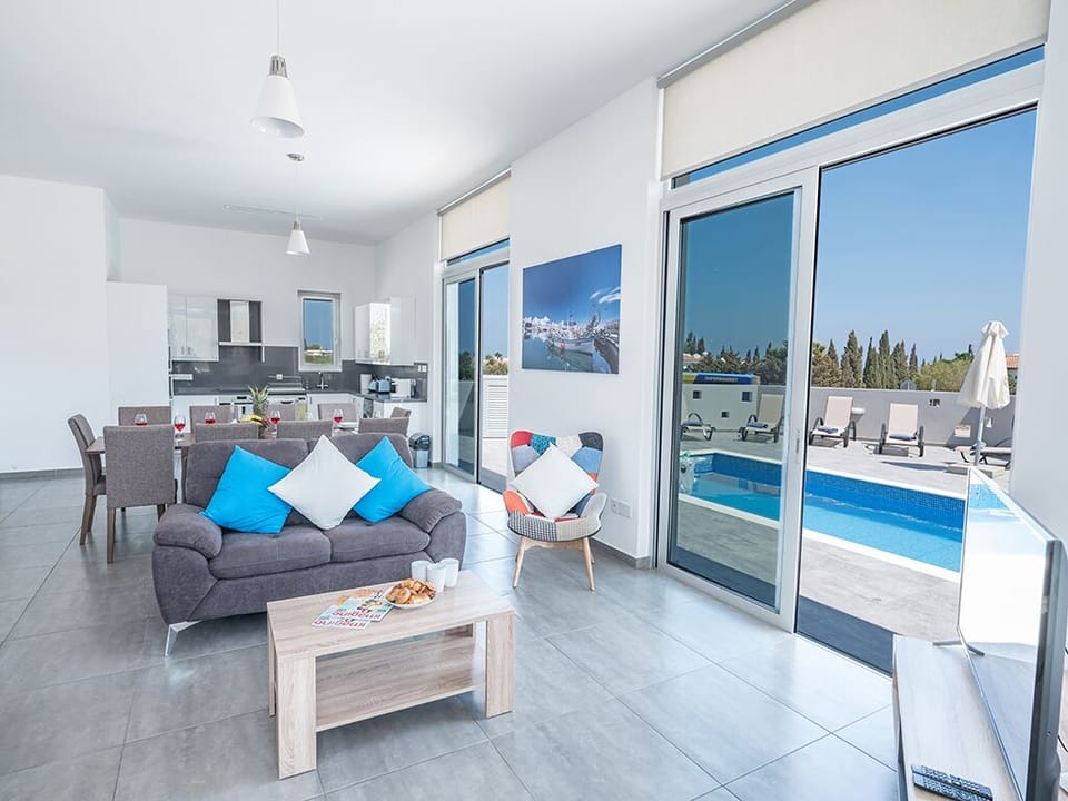 Living room with widescreen TV