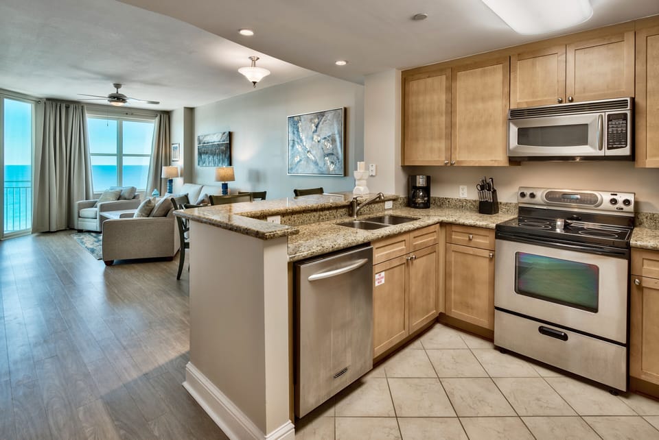 Stainless steel appliances and updated kitchen
