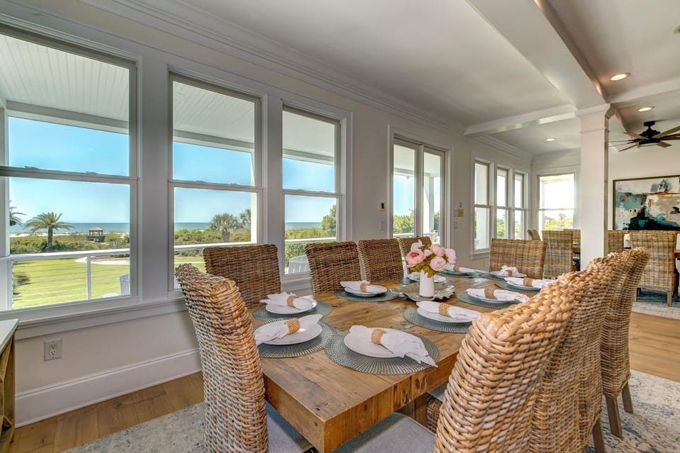 One of two dining room tables