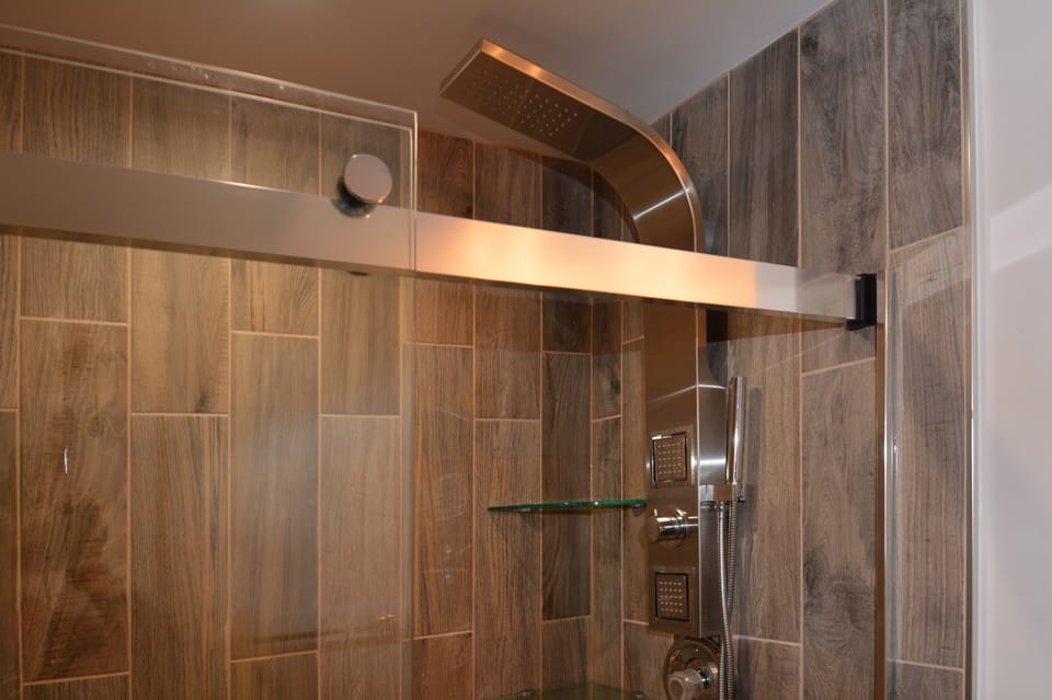 Custom, tiled shower