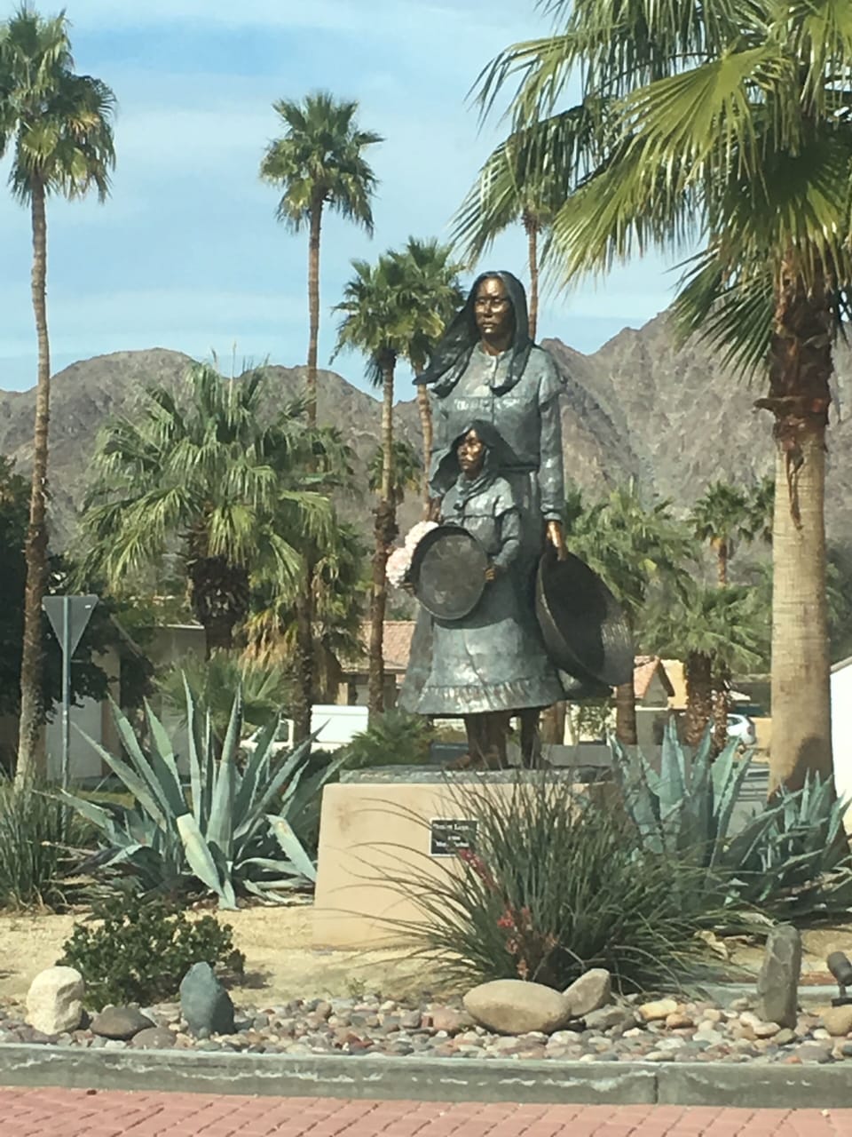 Mother and Child Statue at turn about