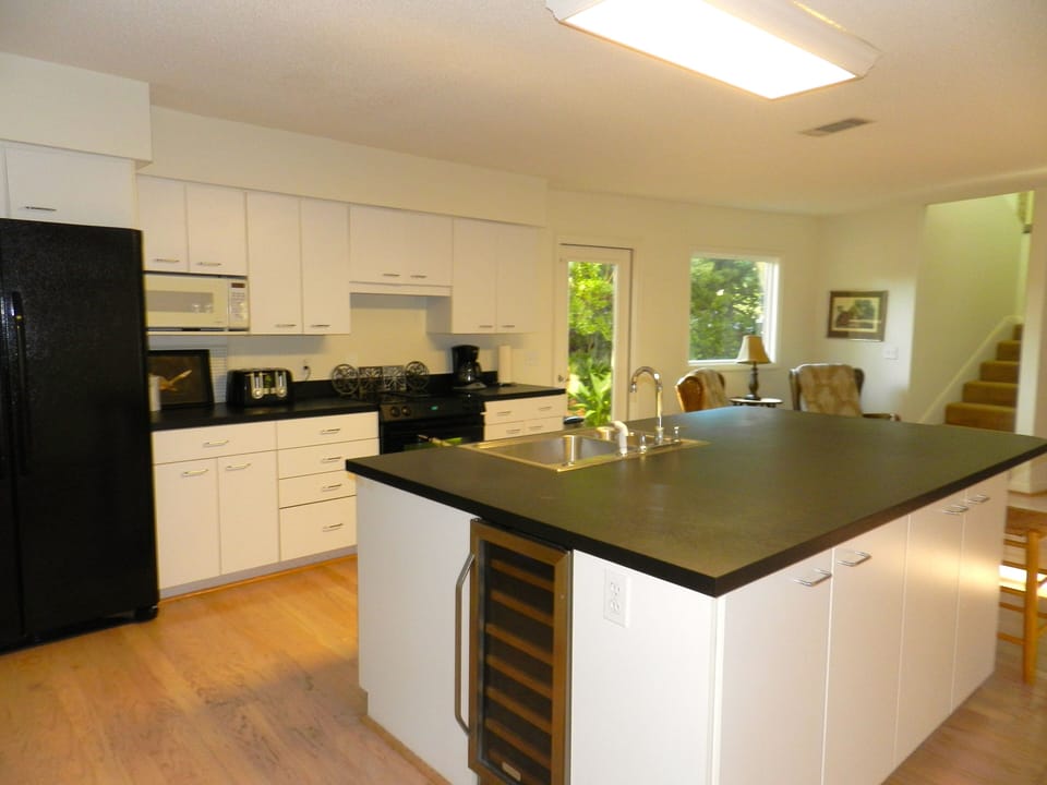 Kitchen from dining living room