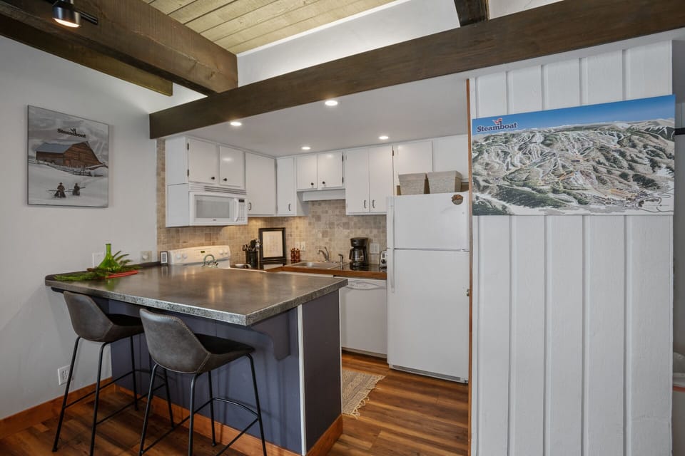 Custom Zinc peninsula bar & Stocked Kitchen