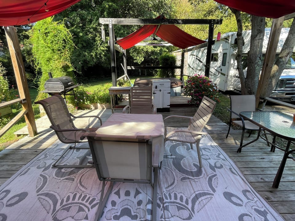 Outdoor deck is a great place to unwind 