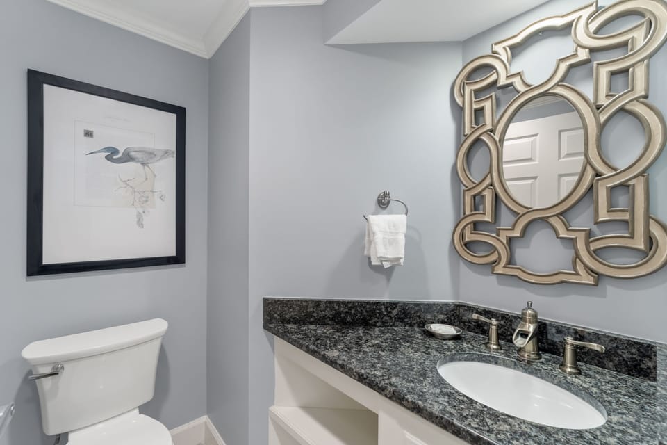 hall half bath - sink and toilet
