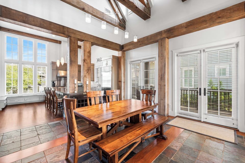 Spacious, open concept living area on the 2nd floor where you will find the living area, dining room, gourmet kitchen, hallway half bathroom and desk area.