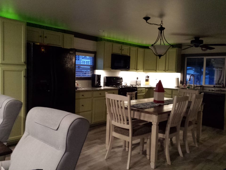Kitchen at night uplights &under- cabinets