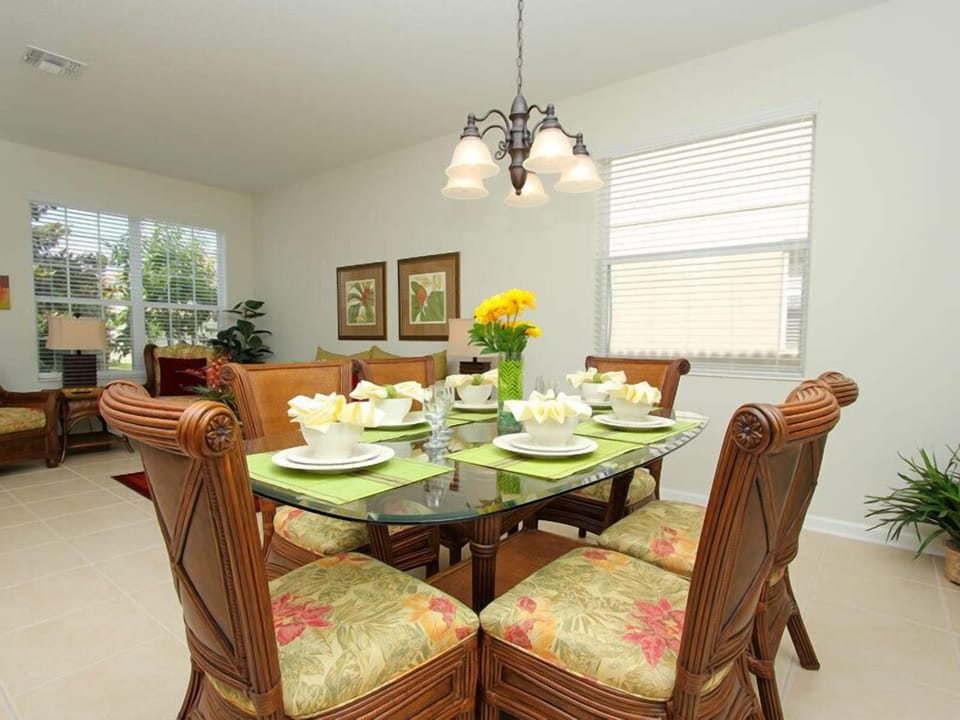 Dining room open to living room