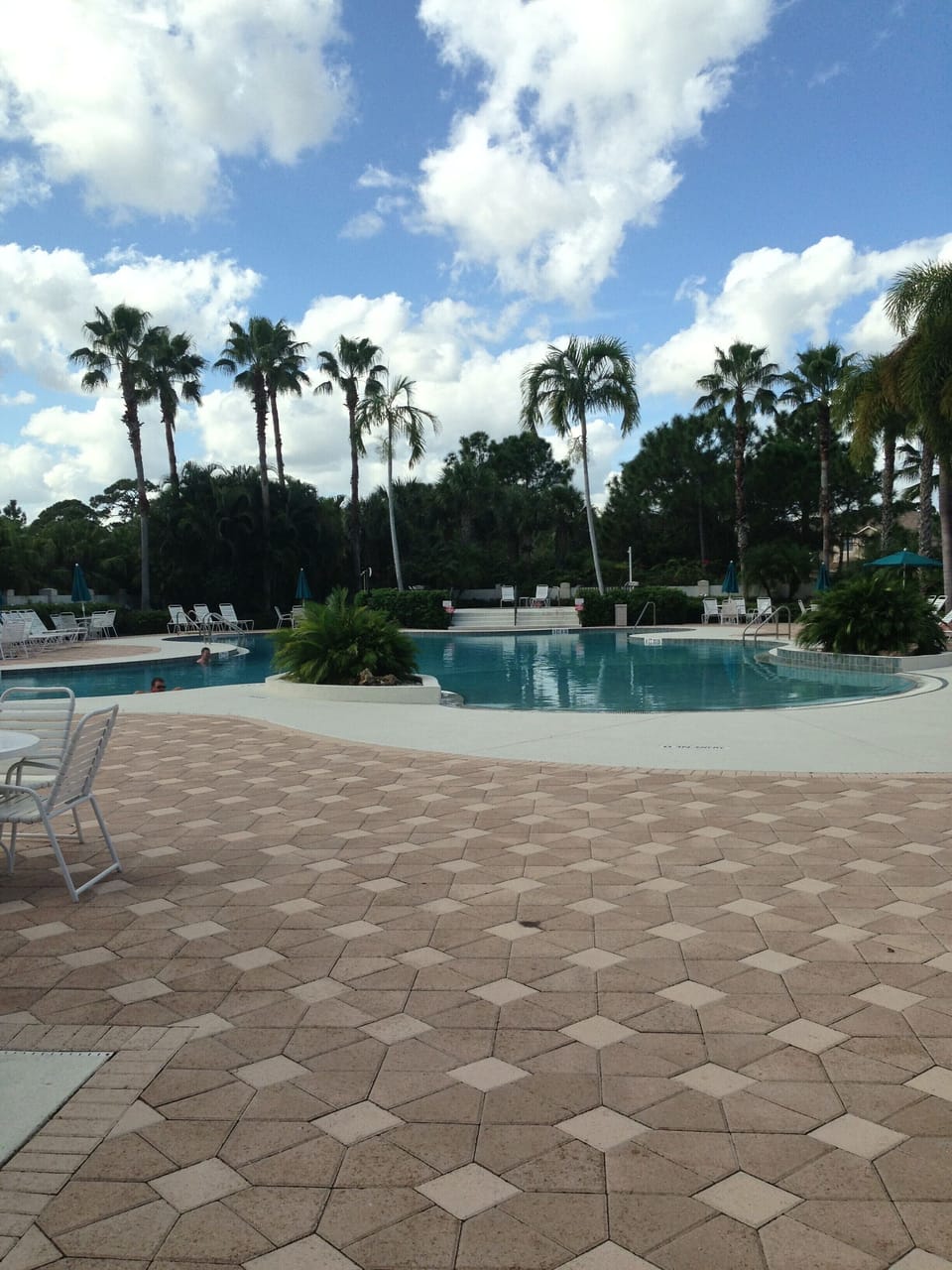 Beautiful patio area at nearby pool  