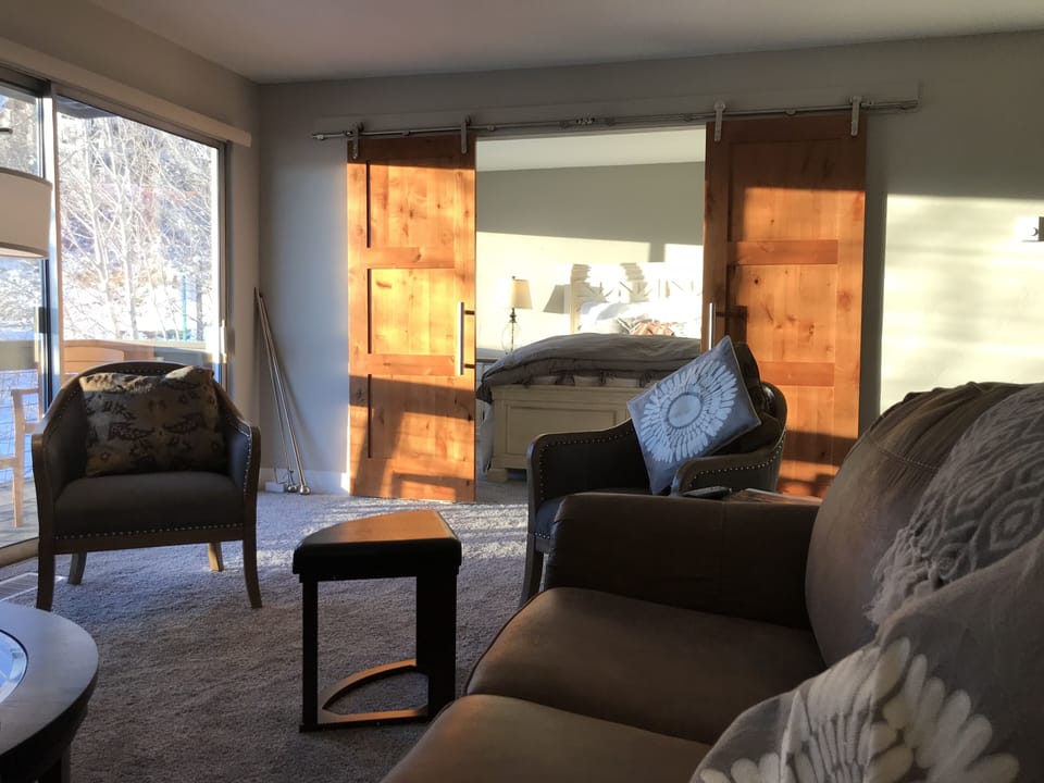 Living room from Queen sleeper sofa - footstool one of 4 in coffee table