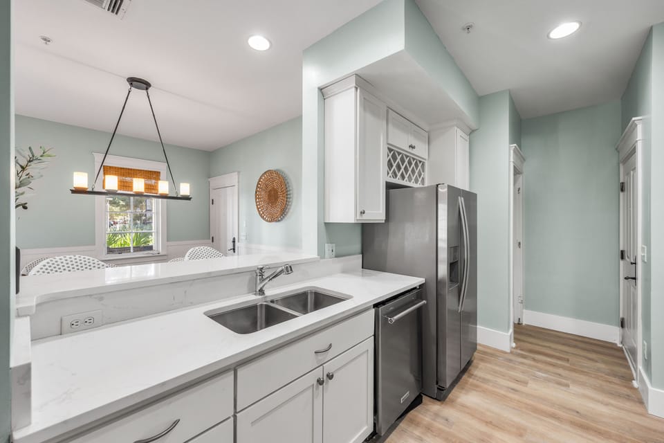 Beautiful Renovated Kitchen, with a bar to enjoy your morning coffee