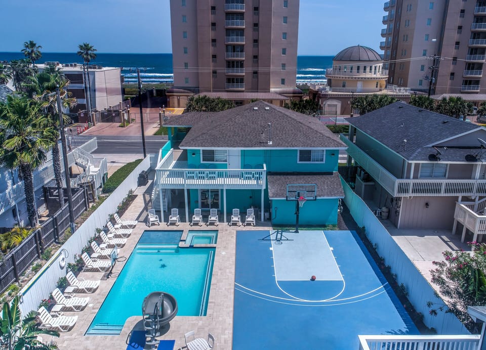 Look no further! Beach View! Offering largest backyard amenities in South Padre Island for single family vacation home.
