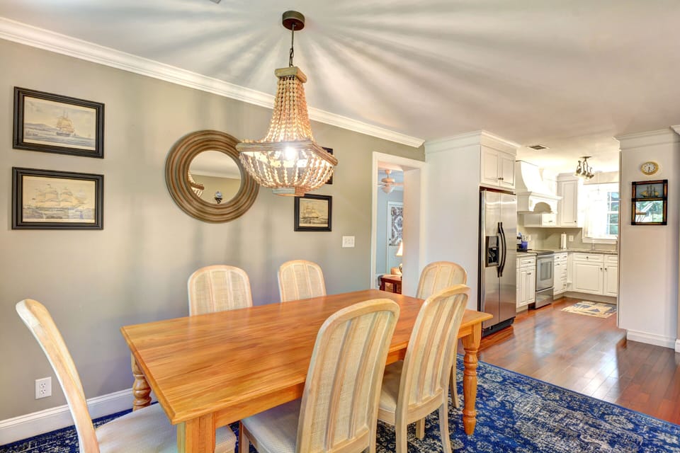 Dining Room table seats up to six guests