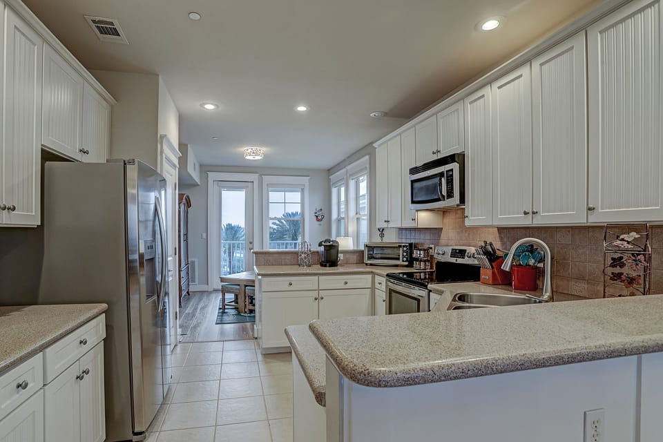 Kitchen open to the game area.